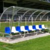Dugouts model 150 6 Standaard worden onze dugouts afgewerkt met 3 mm slagvast polycarbonaat, u kunt echter ook voor polycarbonaat van 4, 5 of zelfs 6 mm. dik kiezen.